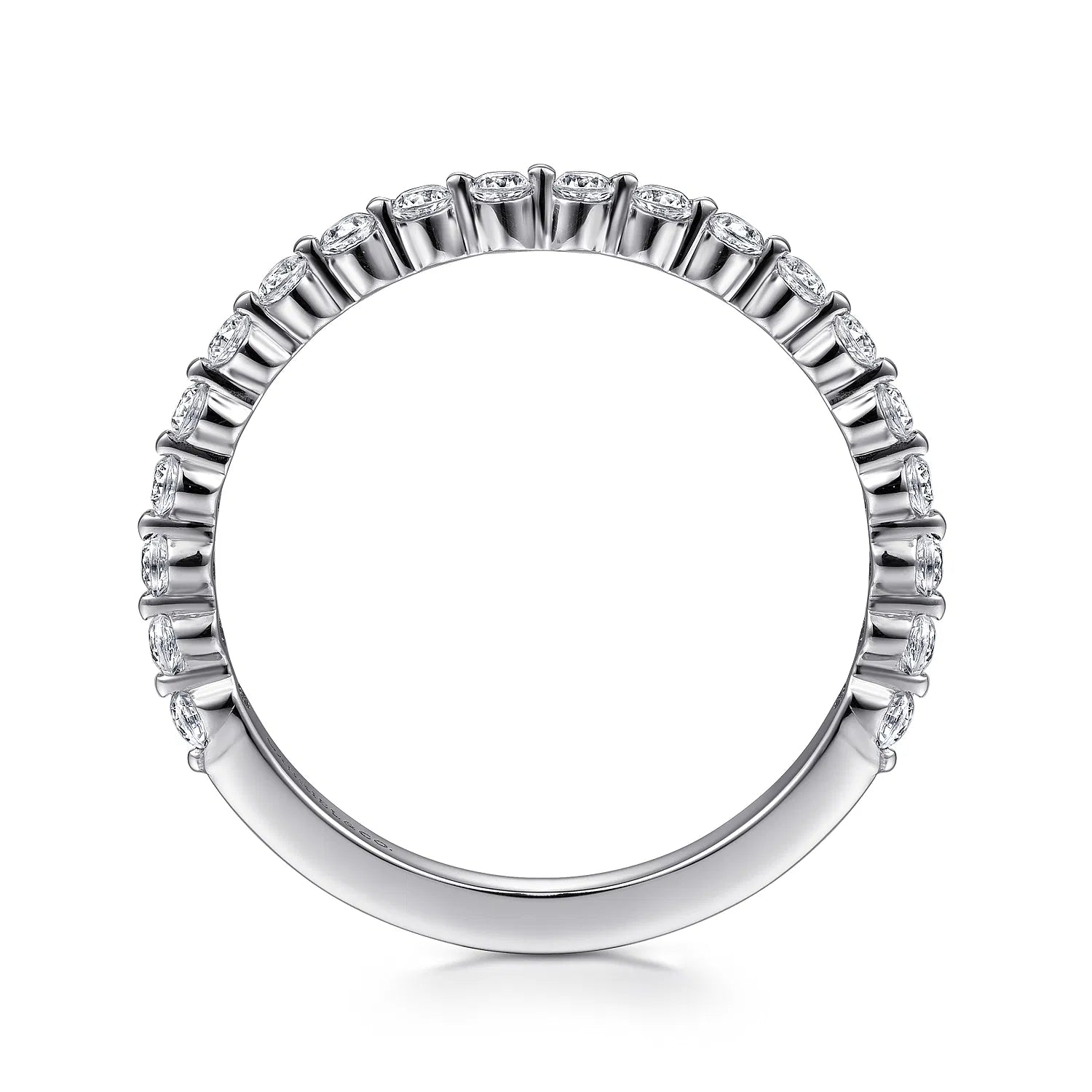 14K White Gold Single Prong Diamond Anniversary Band