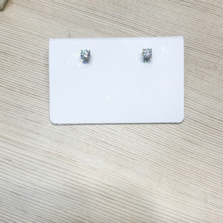 14K White Gold Diamond Earrings, with 0.63ctw Natural Diamonds