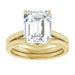 18K Yellow Gold Solitaire Engagement Ring with 3.62ct Emerald Cut Lab Diamond.