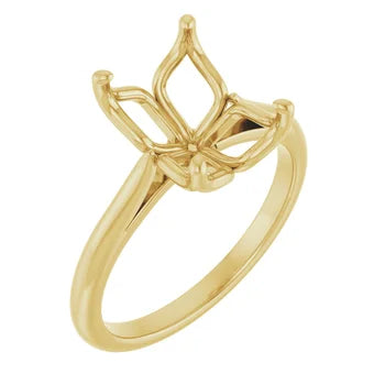 18K Yellow Gold Solitaire Engagement Ring with 3.62ct Emerald Cut Lab Diamond.