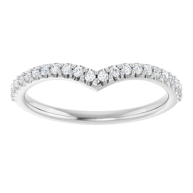 14K White Gold Lab Diamond Contour Anniversary Band