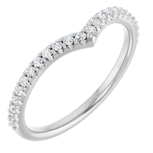 14K White Gold Lab Diamond Contour Anniversary Band