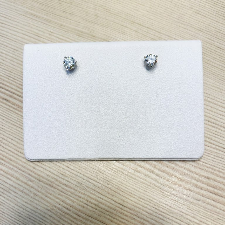 14K White Gold Diamond Earrings, with 0.33ctw Lab Diamonds
