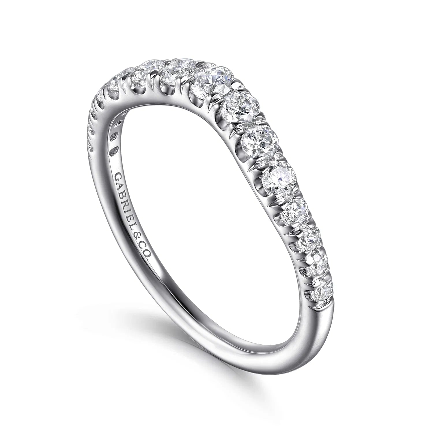 14K Yellow Gold 11 Stone French Pavé Diamond Wedding Band