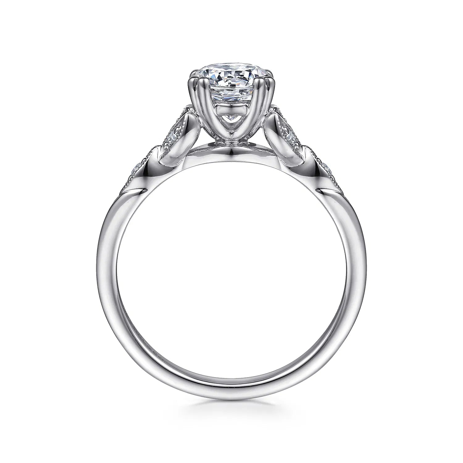 14K White Gold Round Diamond Engagement Ring