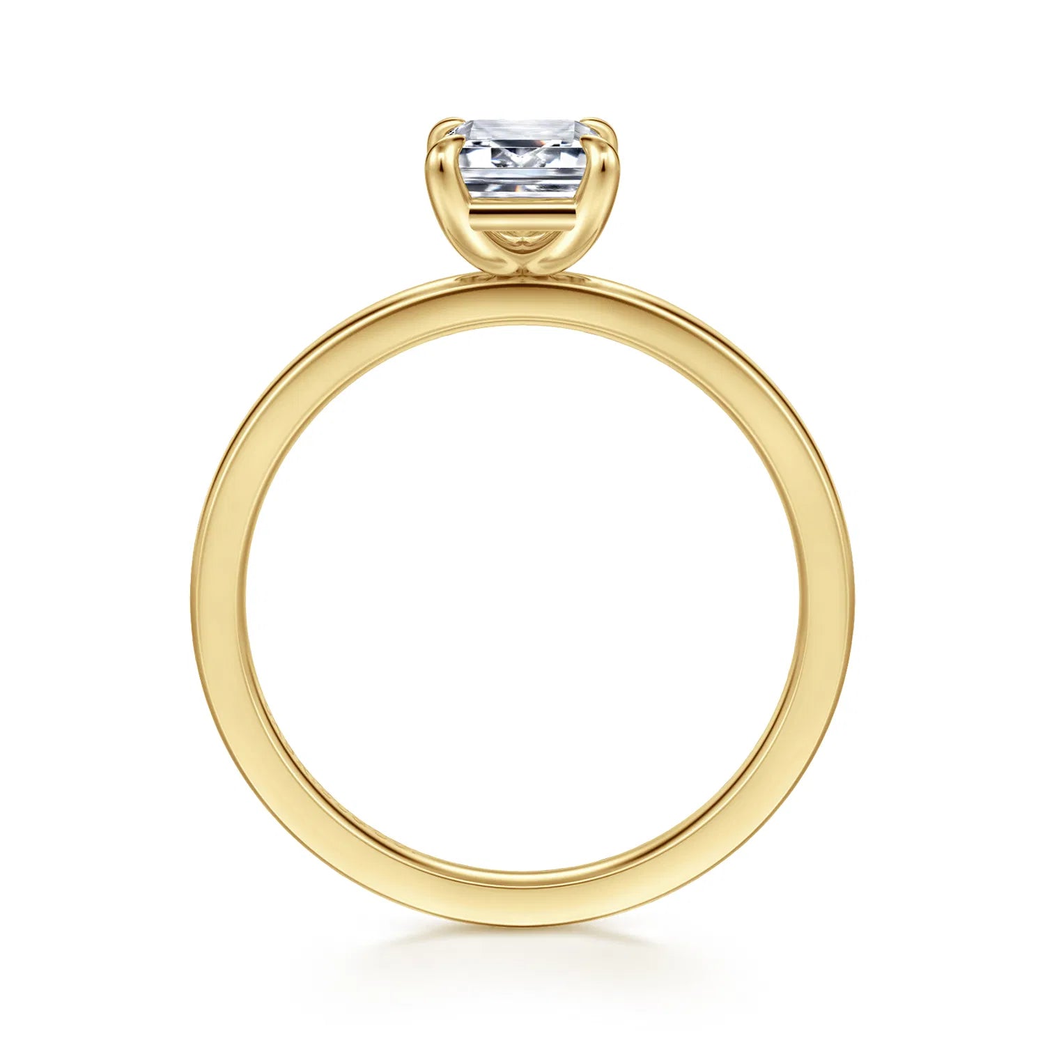 14K Yellow Gold Emerald Cut Diamond Engagement Ring