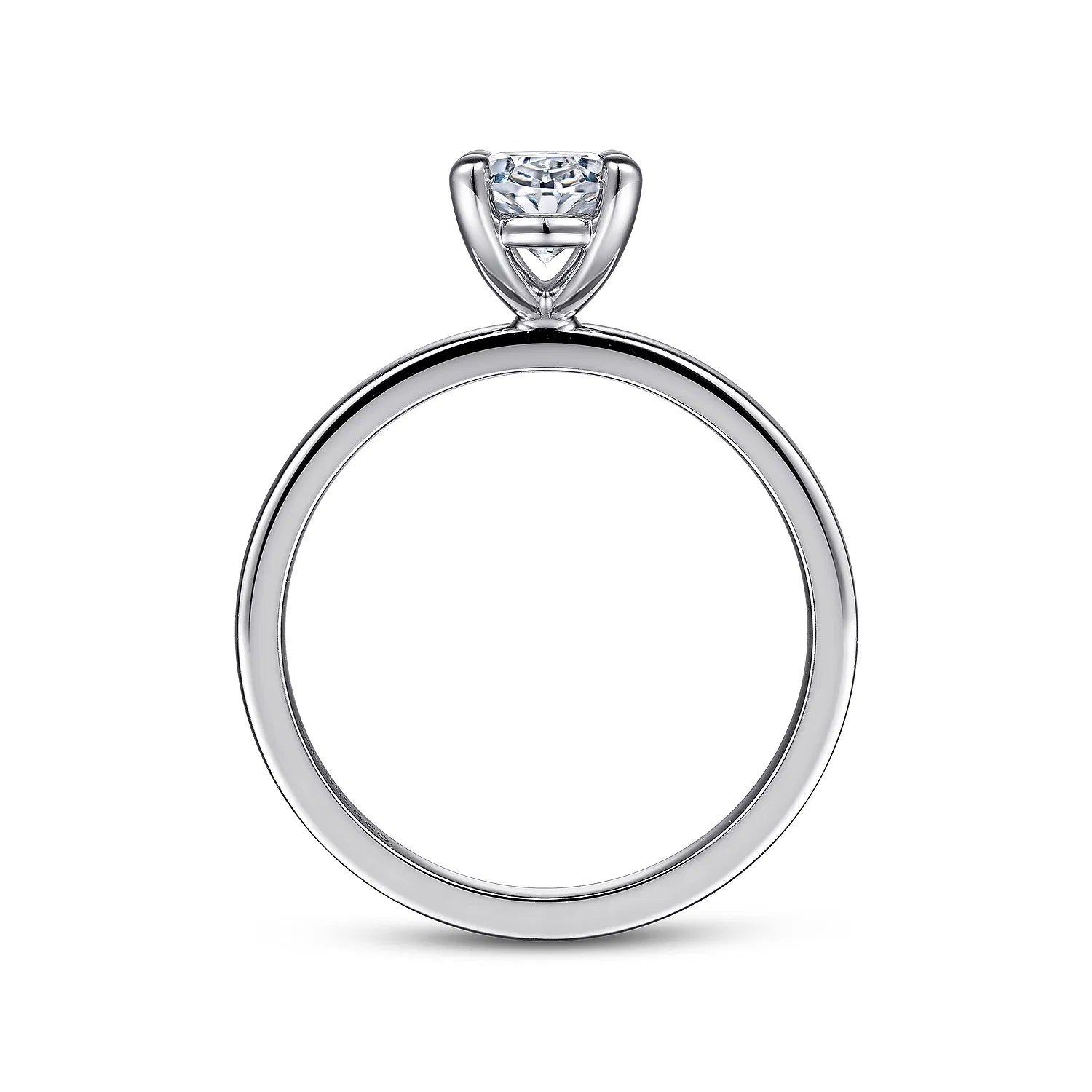 14K White Gold Oval Diamond Engagement Ring
