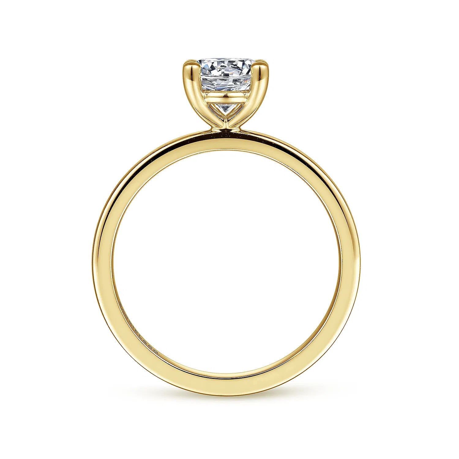 14K Yellow Gold Round Diamond Engagement Ring