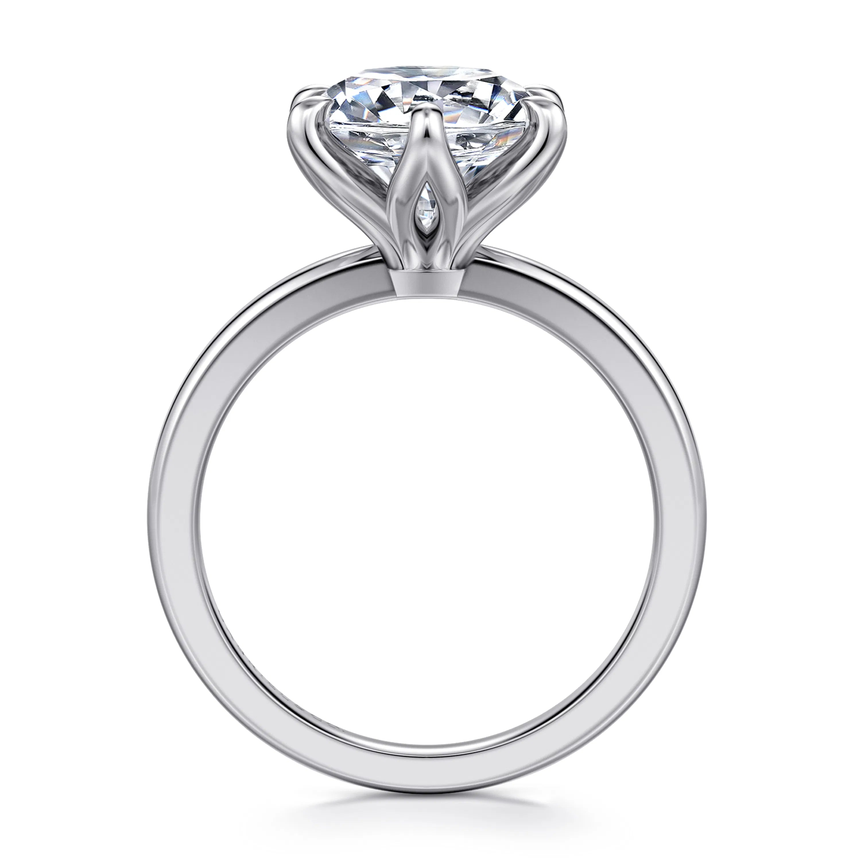 14K White Gold Round Solitaire Engagement Ring