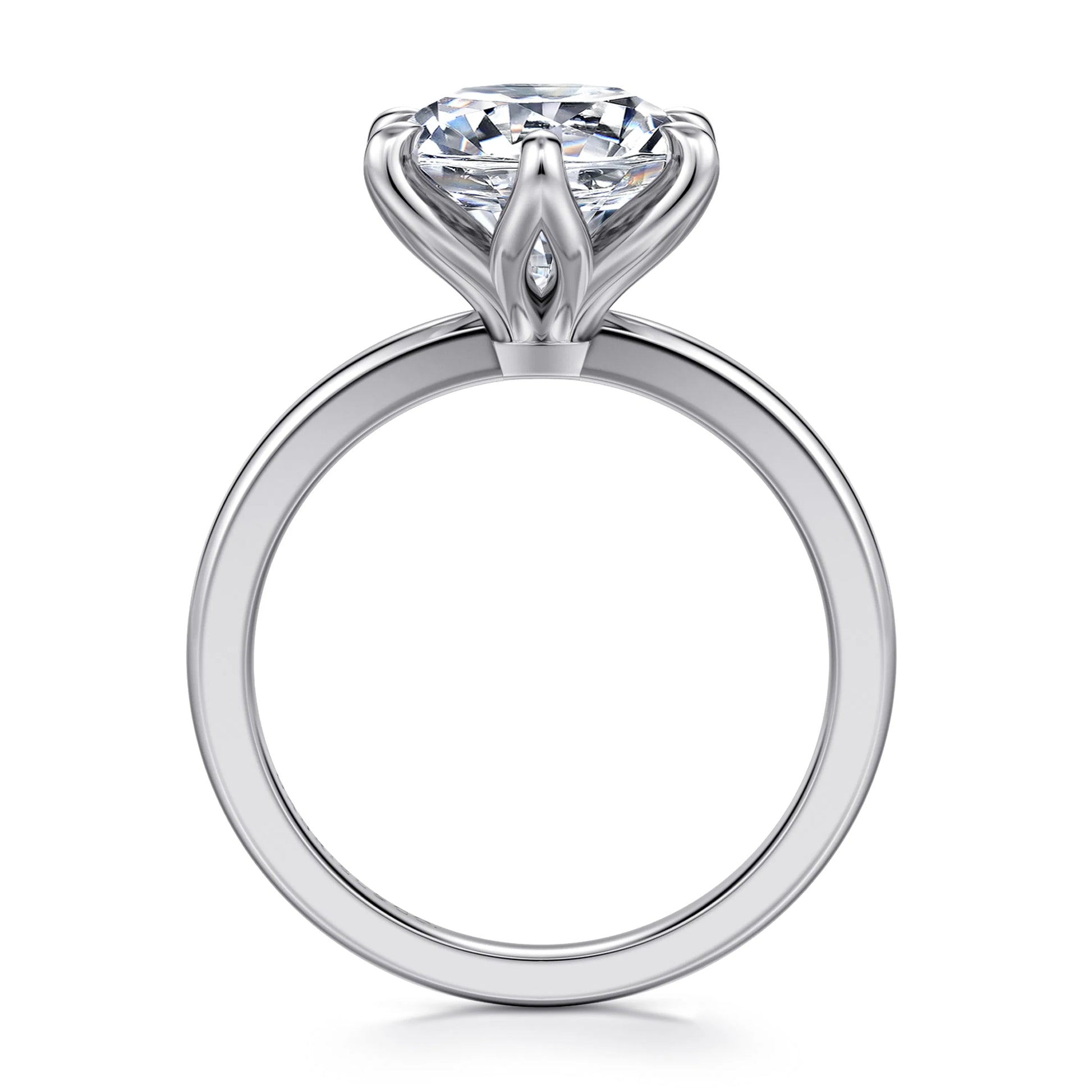 14K White Gold Round Solitaire Engagement Ring