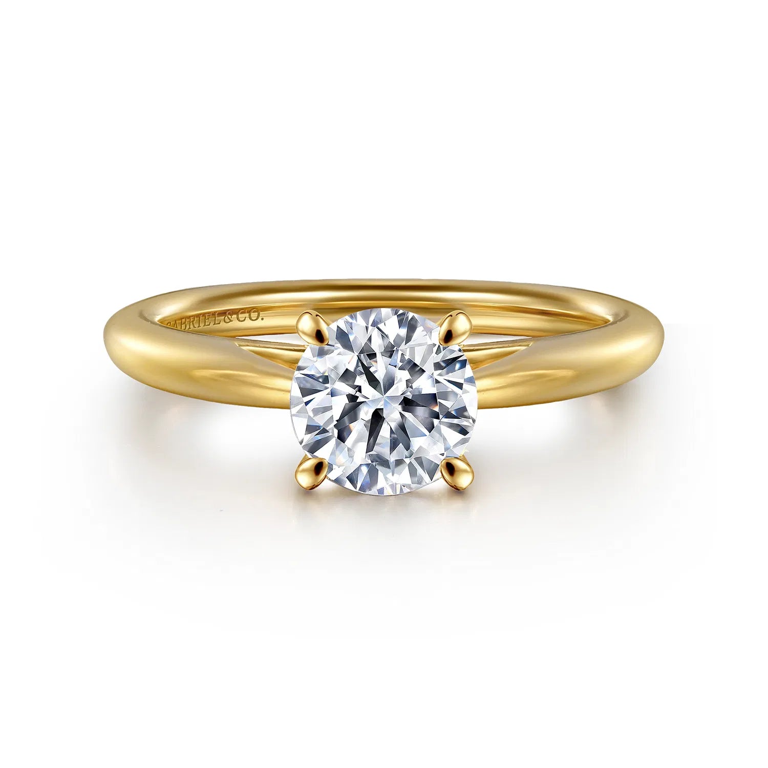 14K Yellow Gold Round Engagement Ring