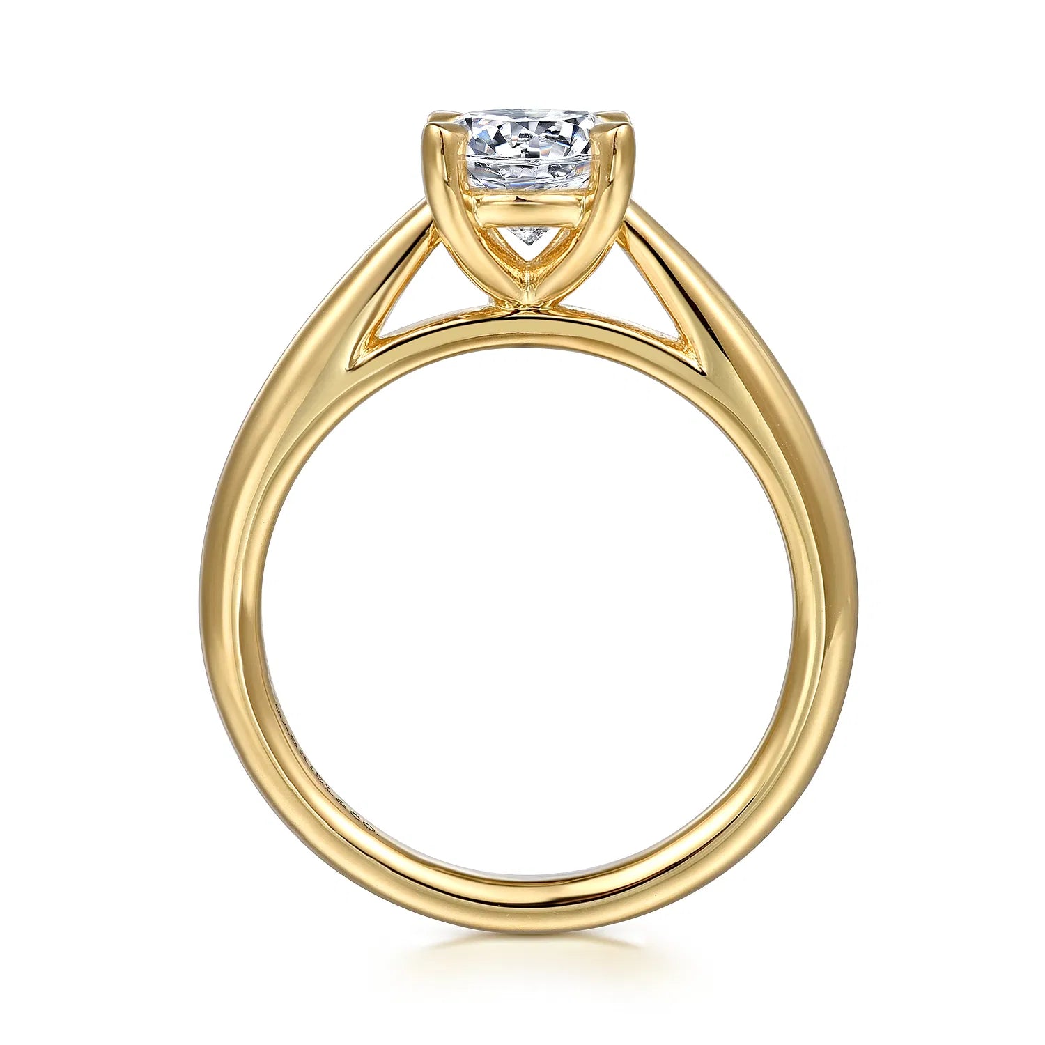 14K Yellow Gold Round Engagement Ring