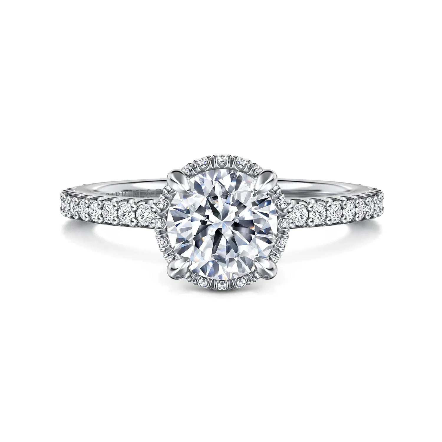 14K White Gold Round Diamond Engagement Ring