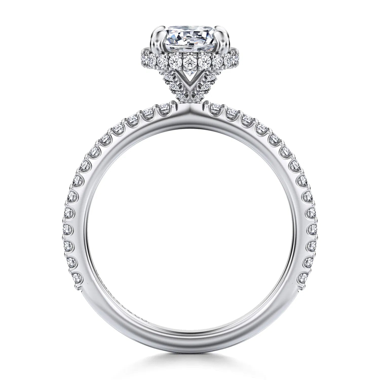 14K White Gold Round Diamond Engagement Ring