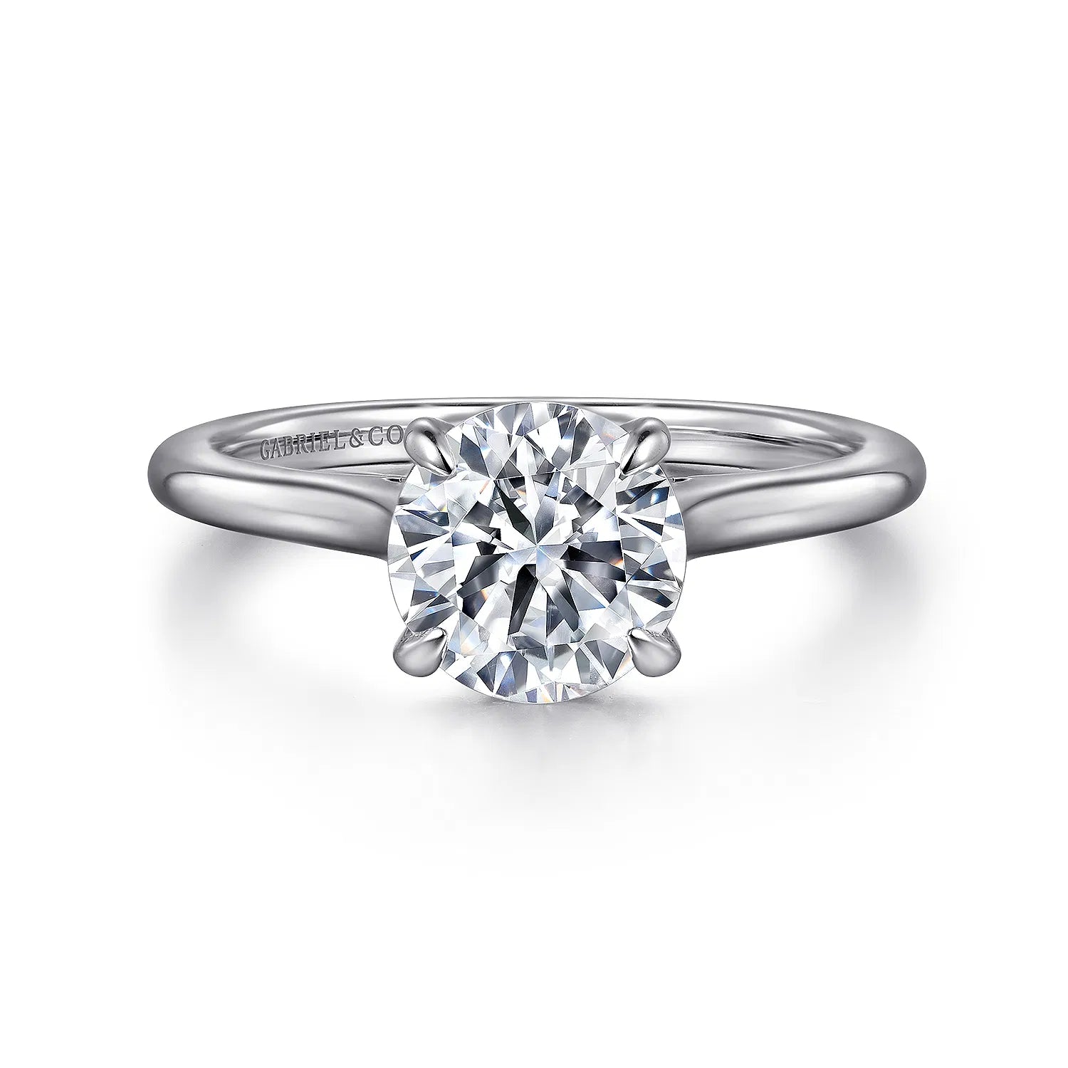 14K White Gold Round Diamond Engagement Ring