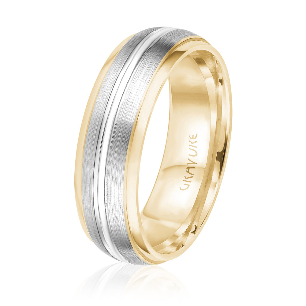 10K Yellow/White gold men's band