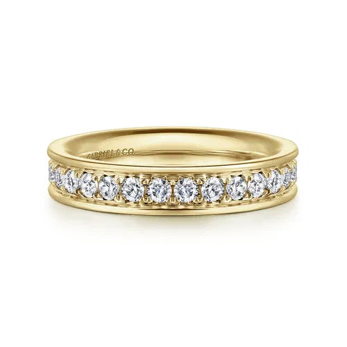 14K Yellow Gold Channel Prong Set Diamond Eternity Band