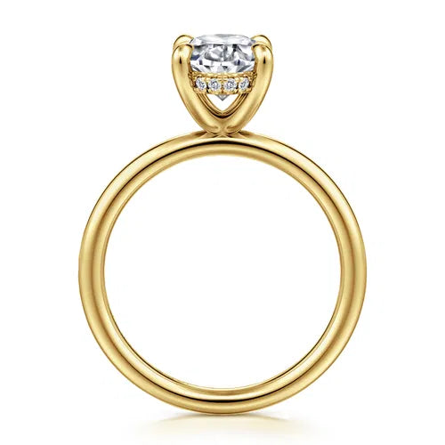 14K Yellow Gold Solitaire Diamond Engagement Ring, with 4.54ct Oval Lab Diamond