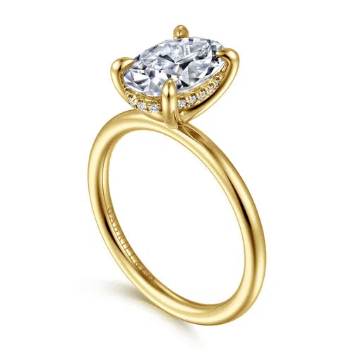 14K Yellow Gold Solitaire Diamond Engagement Ring, with 4.54ct Oval Lab Diamond