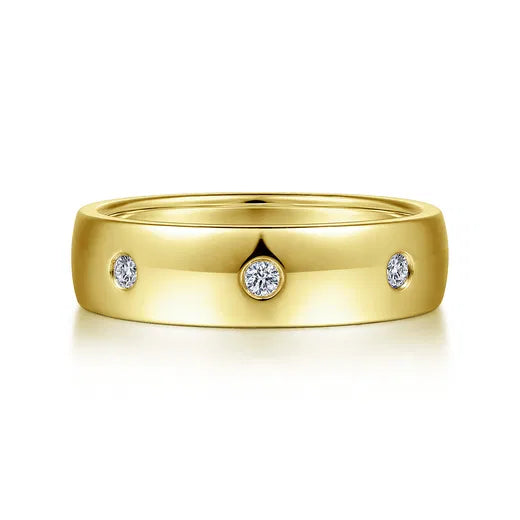 14K Yellow Gold Diamond Men's Wedding Ring