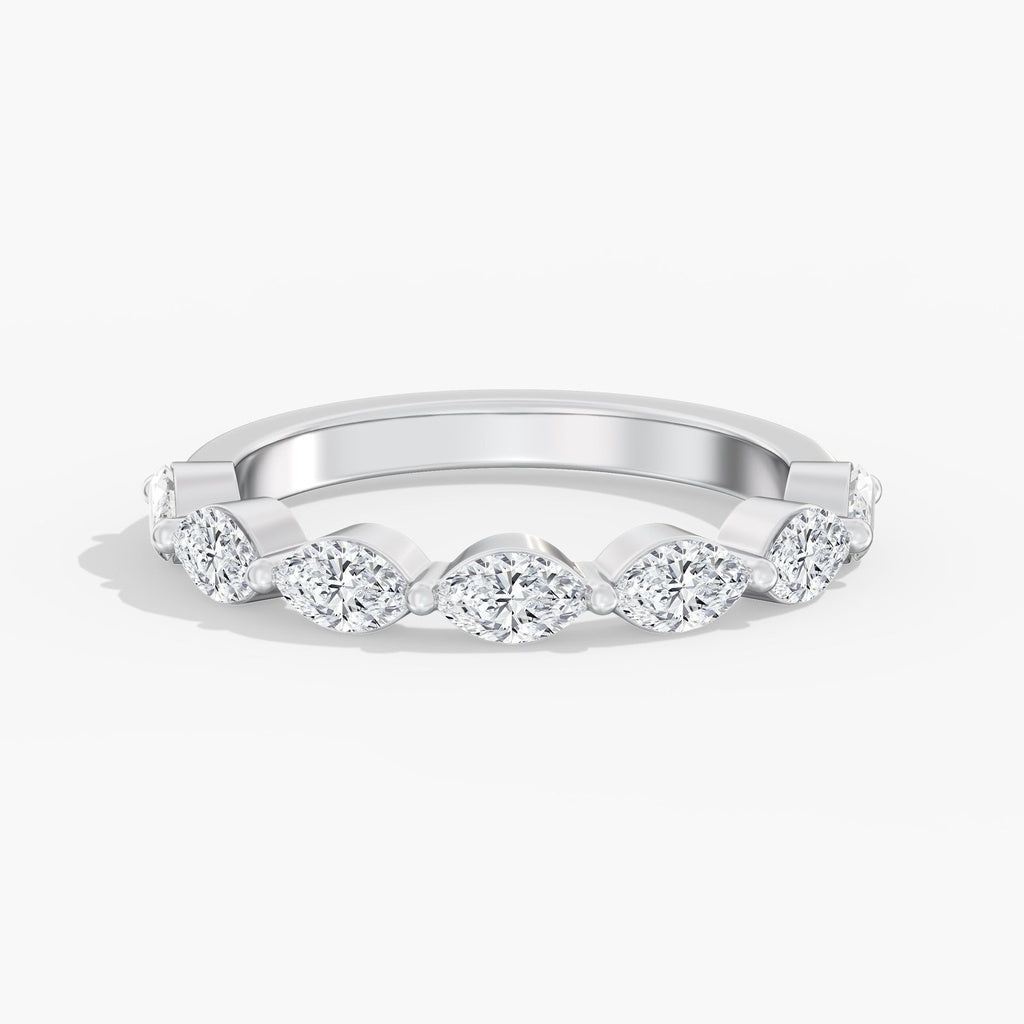 14K White gold Marquise Lab Diamond Anniversary band.