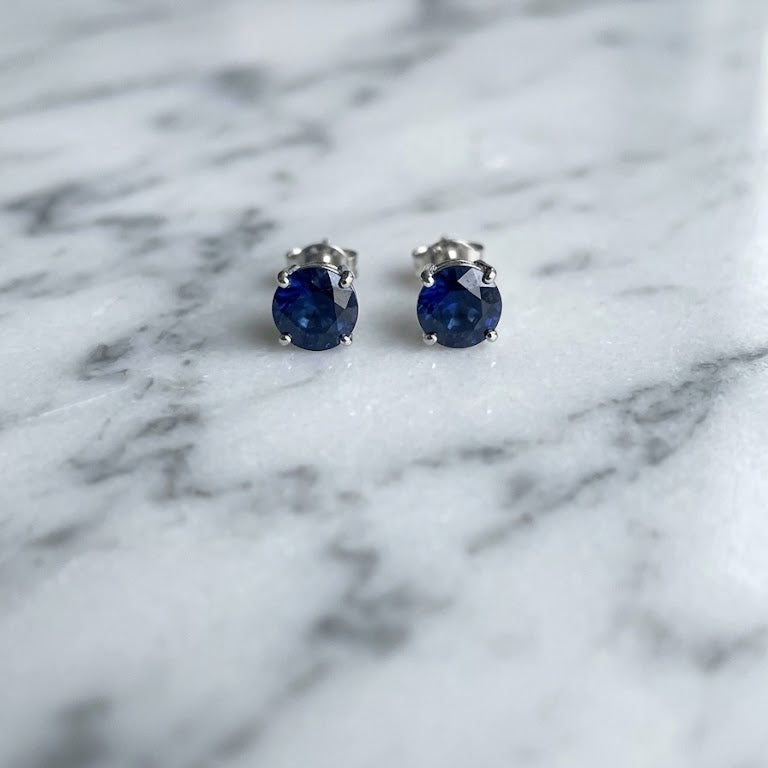 White Gold Sapphire Earrings