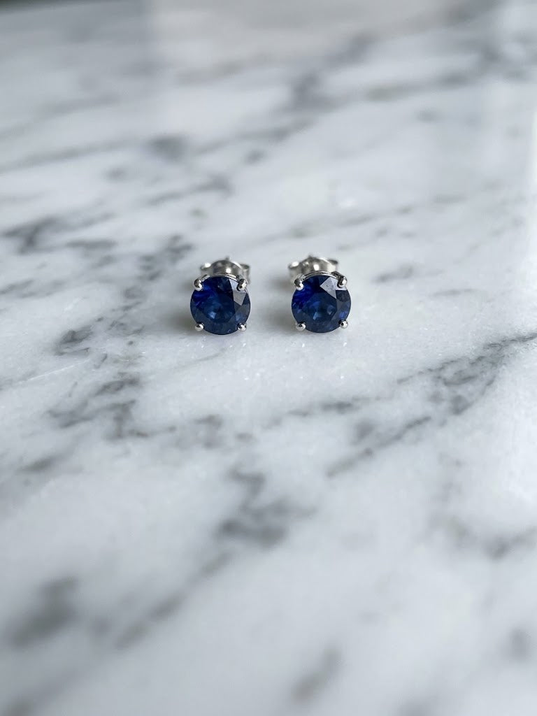 White Gold Sapphire Earrings