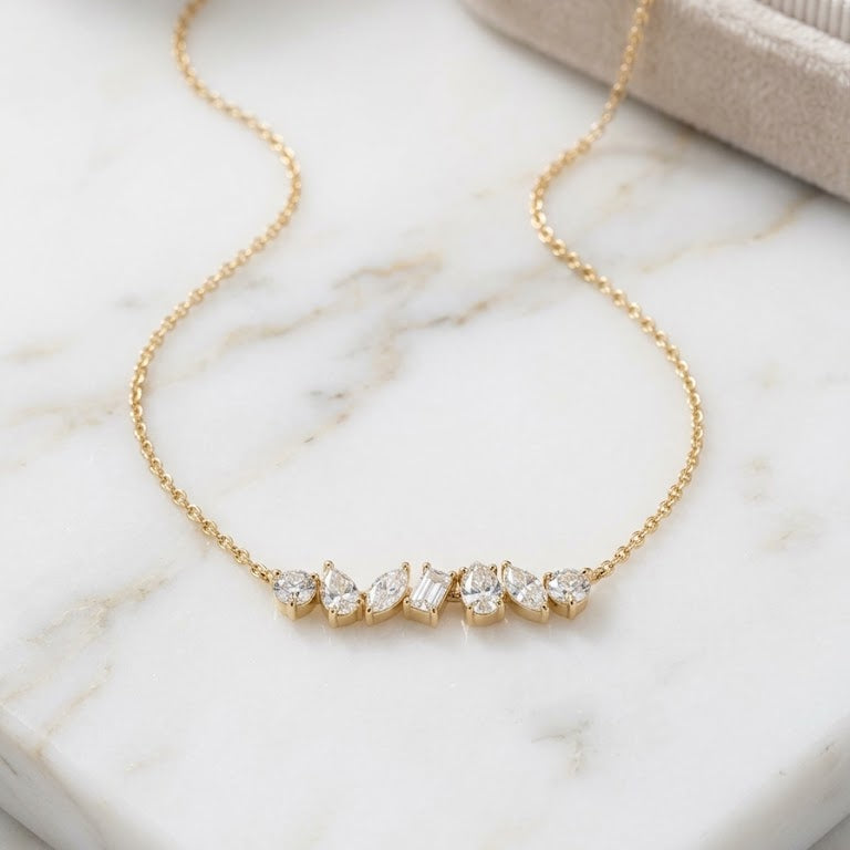 14k Yellow Gold Diamond Necklace