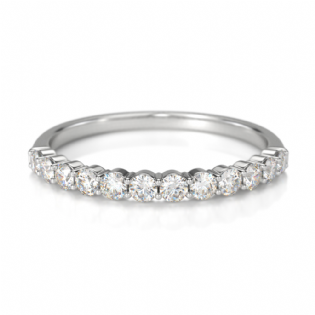 14K White gold shared prong band